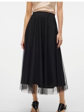Vero Moda Black Tulle Mesh Skirt